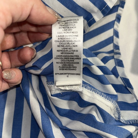 S Small Nautical Bethany Short Stripe Shirt CASA CABANA - Picture 11 of 13